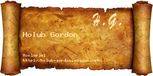 Holub Gordon névjegykártya